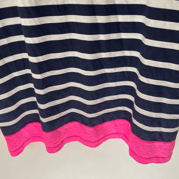 Lilly Pulitzer Navy White Punk Striped Linden A-Line Nautical Dress Sz L - Picture 3 of 10
